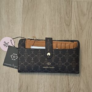 NWT Nanette Lepore Lillith Card Case Organizer 2 Piece Set Chocolate/Vachetta